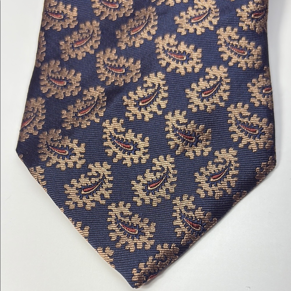 Vintage Brooks Brothers Navy & Gold Silk Paisley Tie